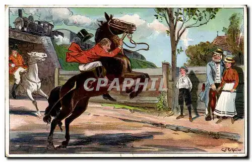 Ansichtskarte AK Fantaisie Cavalier sur sa monture Hippisme