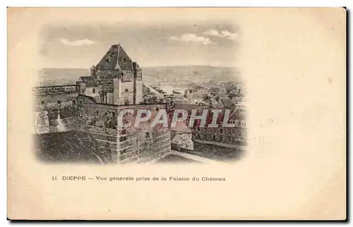 Cartes postales Dieppe Vue generale prise de la falaise du vieux chateau