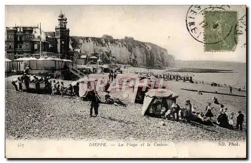 Cartes postales Dieppe La plage et le casino