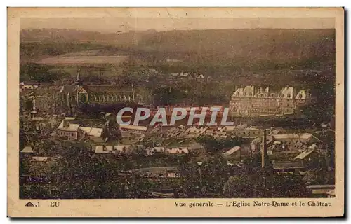 Cartes postales Eu Vue generale L&#39eglise Notre Dame et le chateau