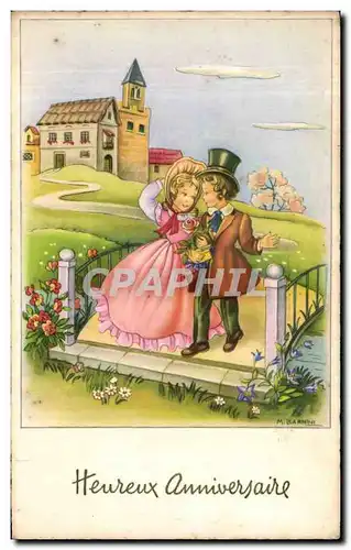 Cartes postales Fantaisie Heureux anniversaire Couple Barnini