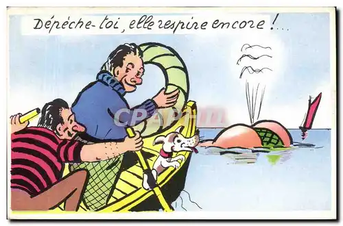 Cartes postales Fantaisie Humour Depeche toi elle respire encore !