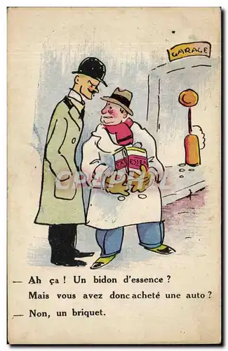 Cartes postales Fantaisie Humour Illustrateur A ca ! Un bidon d&#39essence ?