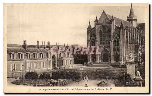 Cartes postales Eu Eglise paroissiale et dependances du chateau