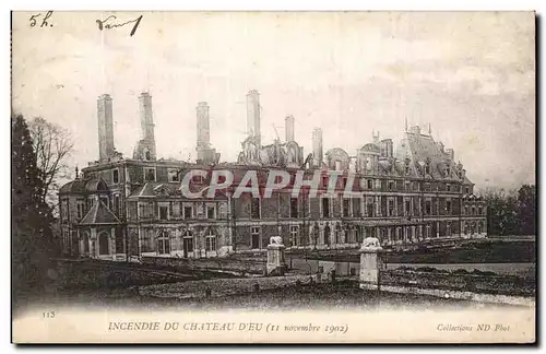 Cartes postales Eu Incendie du chateau (11 novembre 1902)