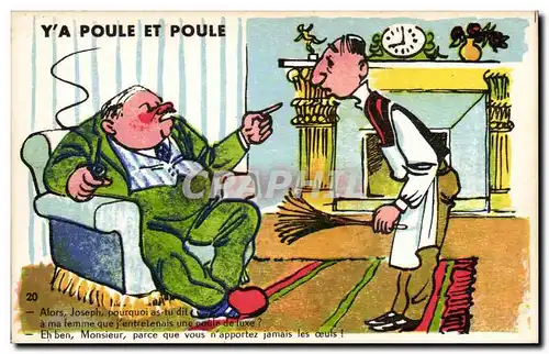 Cartes postales Fantaisie Illustrateur Humour Y&#39a poule et poule