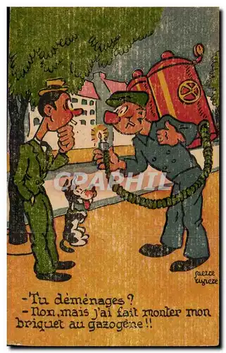 Cartes postales Fantaisie Illustrateur Humour Tu demenages ?