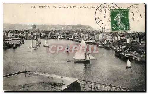 Cartes postales Dieppe Vue generale de l&#39avant port prise de la fallaise du Pollet