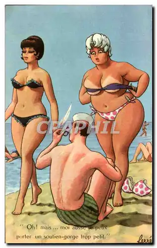 Cartes postales Fantaisie Illustrateur Humour Femme forte Ferre
