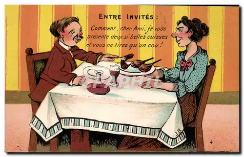Cartes postales Fantaisie Illustrateur Humour Entre invites