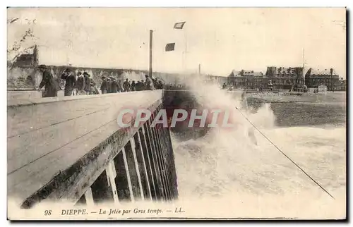 Ansichtskarte AK Dieppe La jetee par gros temps