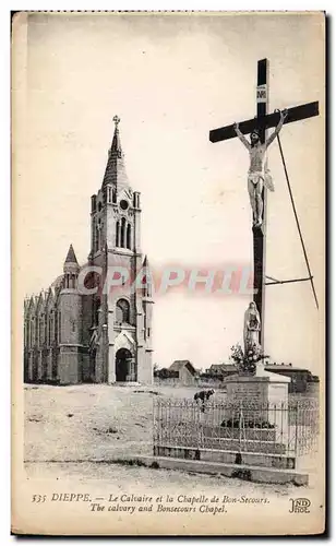 Ansichtskarte AK Dieppe Le calvaire et la chapelle de Bon Secours