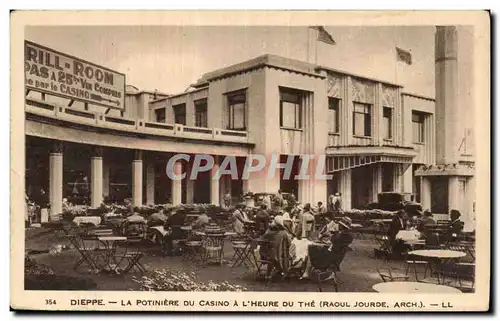 Cartes postales Dieppe La potiniere du casino a l&#39heure du the