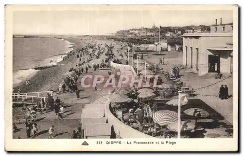 Cartes postales Dieppe La promenade et la plage