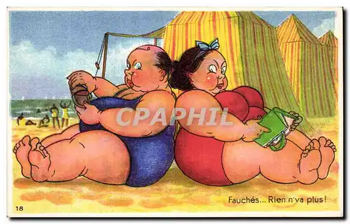 Cartes postales Fantaisie Humour Femme forte