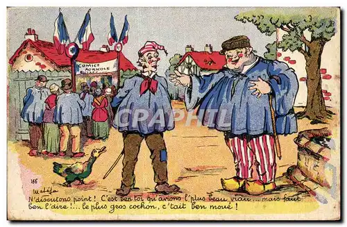Cartes postales Fantaisie Humour Illustrateur N discutons point ! Comice Agricole