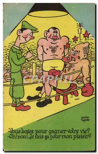 Ansichtskarte AK Fantaisie Humour Illustrateur Vous boxez pour gagner votre vie ? Boxe Boxing