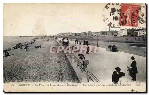 Dieppe - La Plage et le Boulevard Maritime - Cartes postales