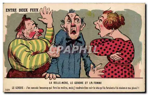 Humour - Illustration - Entre Deux Feux - Cartes postales