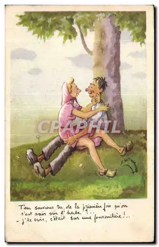Humour - Illustration - couple - Ansichtskarte AK