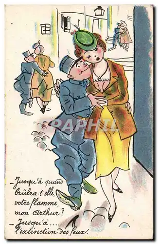 Humour - Illustration - Happy Couple Militaria - Cartes postales