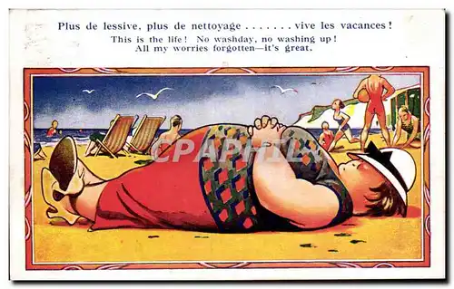 Humour - Illustration - This is the life! plage - beach - Ansichtskarte AK