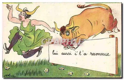 Humour - Illustration - lui aussi i &#39 t &#39a reconnue - Cartes postales