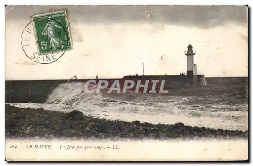 Forges les Eaux - La jetee par gros temps Phare Lighthouse - Cartes postales