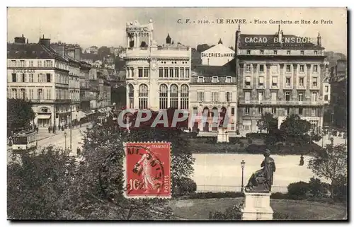 Sainte Adresse - Place Gambetta et Rue de Paris - Ansichtskarte AK