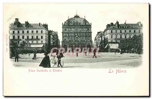 Le Havre - Place Gambetta et Theatre - Cartes postales