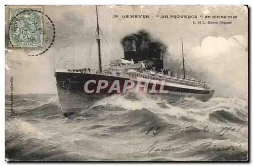 Le Havre - La Provence - en plein mer - paquebot - steamer - Ansichtskarte AK