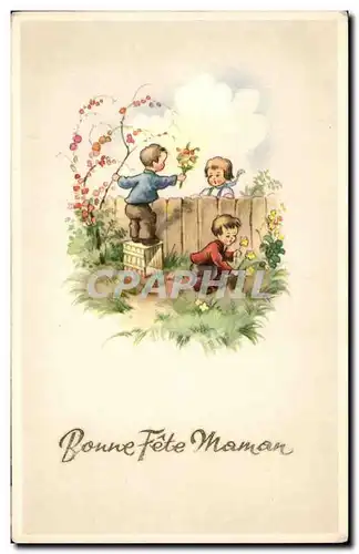 Fantaisie - Enfant - Illustration - Bonne Fete Maman - Ansichtskarte AK