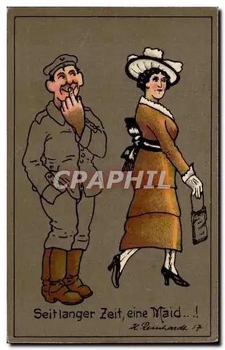 Humour - Illustration - Seit langer Zeit eine Maid Reinhardt Militaria - Cartes postales