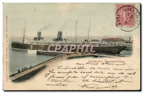 Le Havre - Sortie d&#39un Transatlantique - Paquebot - steamer - Cartes postales