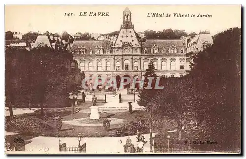 Cartes postales Le Havre L&#39hotel de ville et le jardin