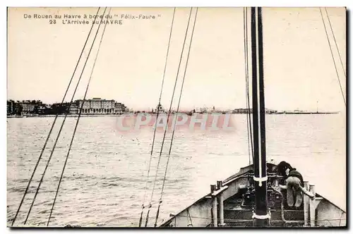 Ansichtskarte AK De Rouen au Havre du Felix Faure L&#39arrivee du Havre