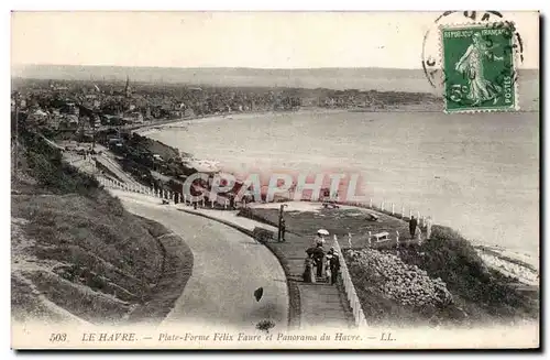 Cartes postales Le Havre Plate forme Felix Faure et panorama du Havre