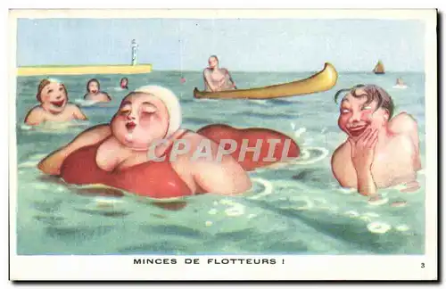 Cartes postales Fantaisie Humour Femme forte Minces de flotteurs