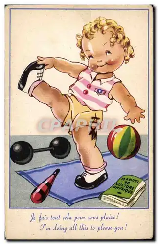 Cartes postales Humour Fantaisie Enfant Ballon