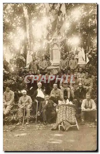 CARTE PHOTO Militaria Soldats Regiment Blesses Croix Rouge
