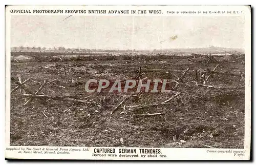 Cartes postales Militaria Captured German Trenches Tranchees allemandes