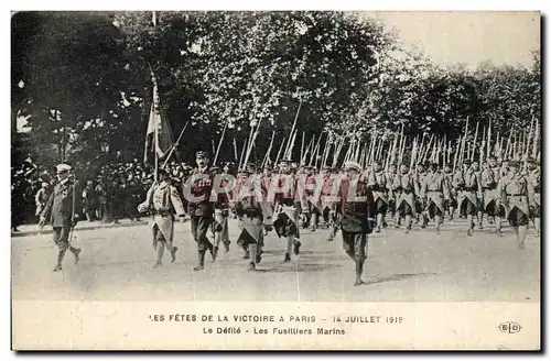 Ansichtskarte AK Militaria Fetes de la victoire a Paris 14 juillet 1919 Le defile Les fusilliers marins