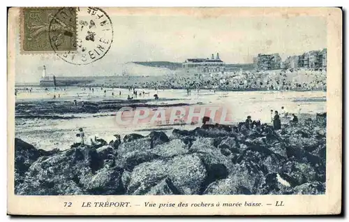 Cartes postales Le Treport Vue prise des rochers a maree basse