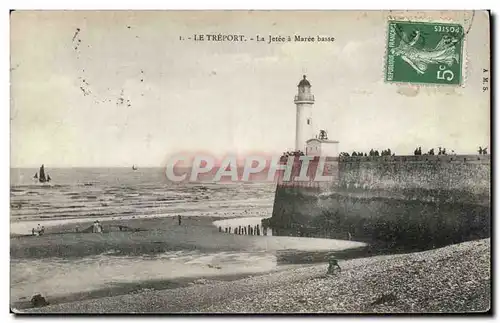 Ansichtskarte AK Le Treport La jetee a maree basse Lighthouse