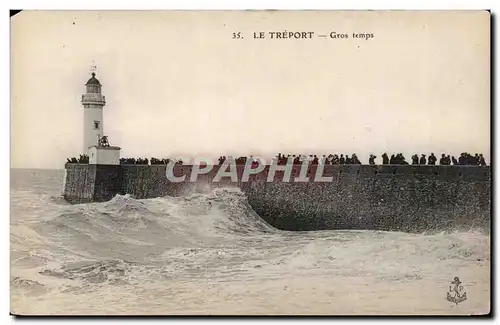 Cartes postales Le Treport Gros temps Lighthouse