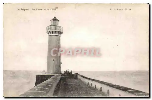 Ansichtskarte AK Le Treport Le phare et la jetee Lighthouse