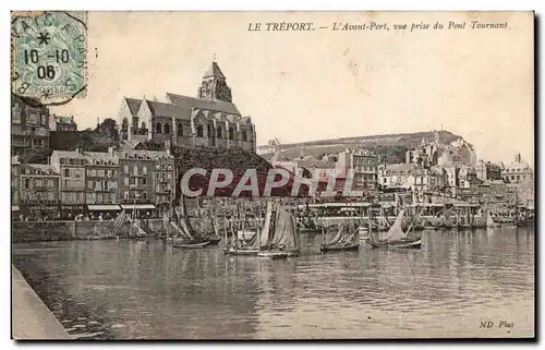 Cartes postales Le Treport L&#39avant port Vue prise du pont tournant