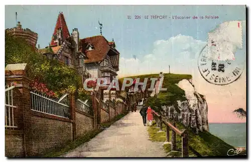 Cartes postales Le Treport L&#39escalier de la falaise