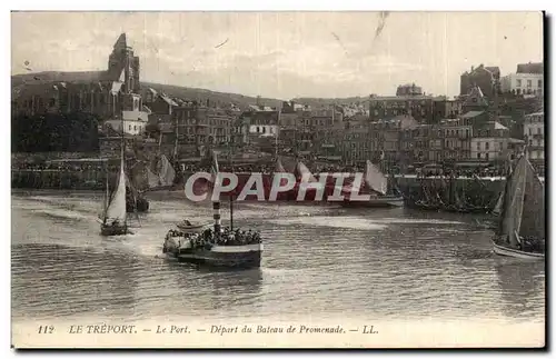 Cartes postales Le Treport Le port Depart du bateau de promenade