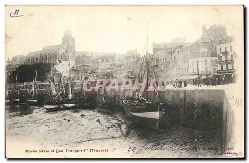 Cartes postales Le Treport Maree basse et quai Francois 1er